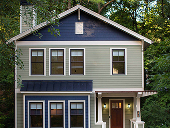Blue and Green Exterior paint